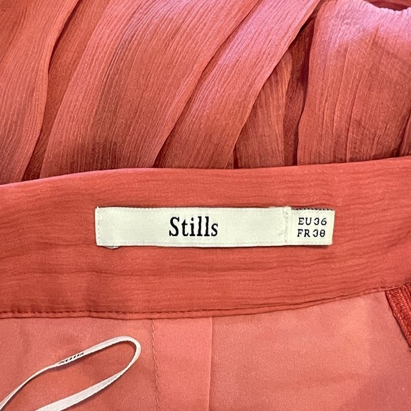 Stills maxi 100% silk flowing pleats rust colour skirt - Picture 2 of 7